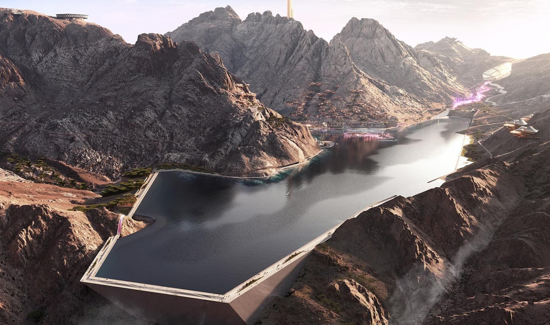 Rendering of NEOM's TROJENA in Saudi Arabia