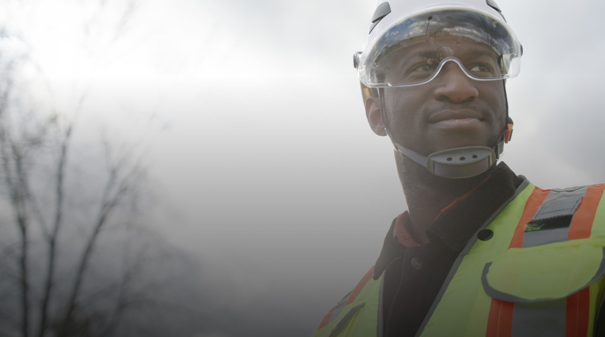 Bechtel team member in safety gear.