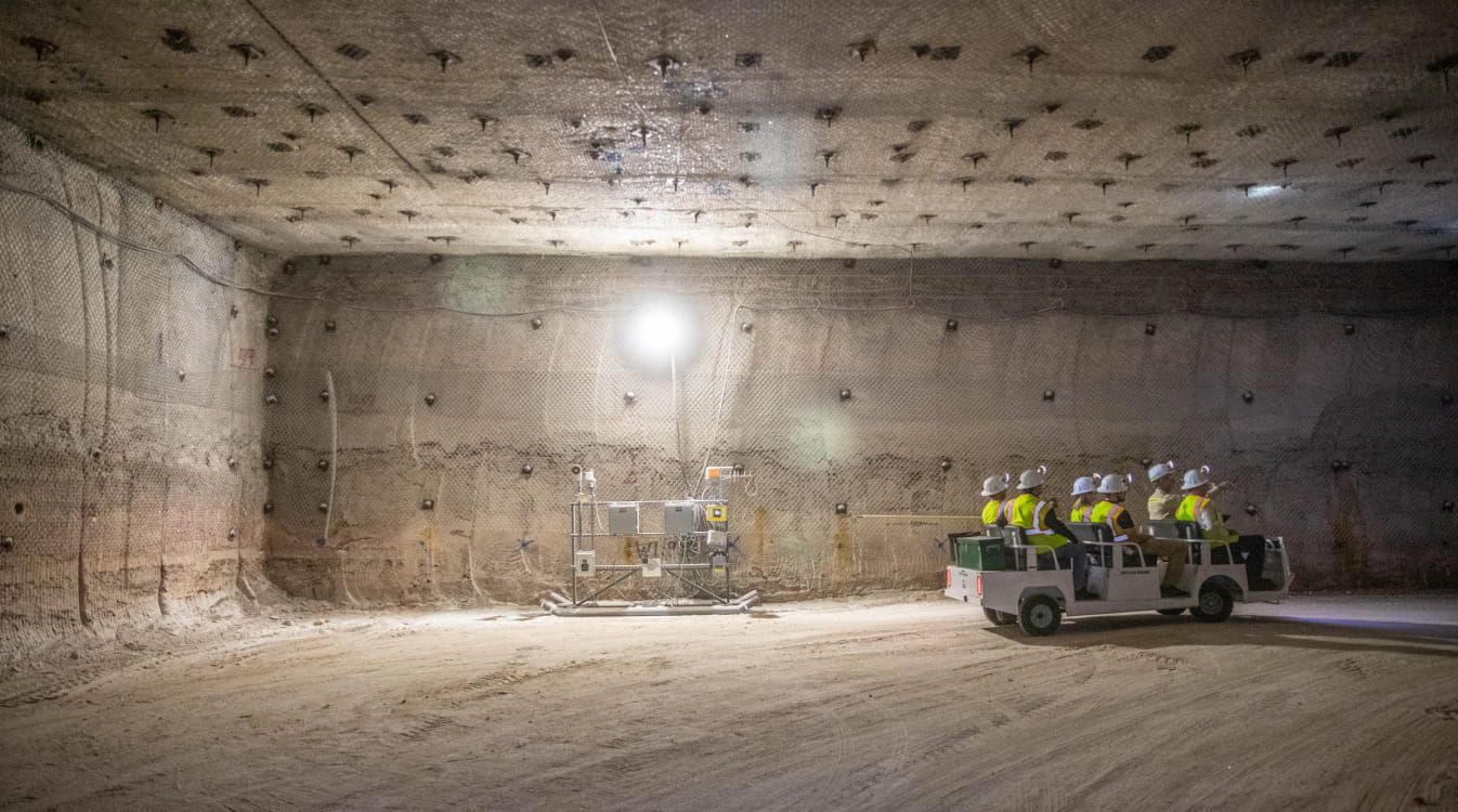 Waste Isolation Pilot Plant crew members inside a room.