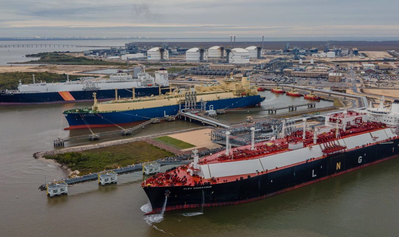 Aerial view of Sabine Pass Liquefied Natural Gas facility.