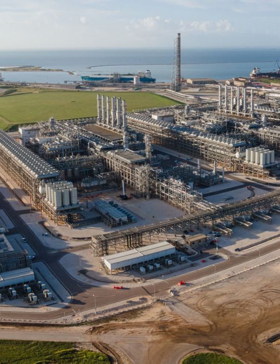 Aerial view of Corpus Christi Liquefied Natural Gas facility.