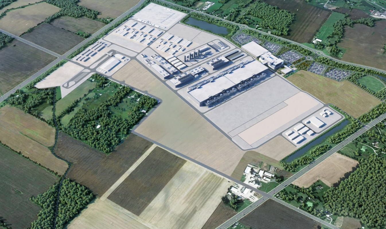 Aerial rendering of Intel Semiconductor Plant facility.