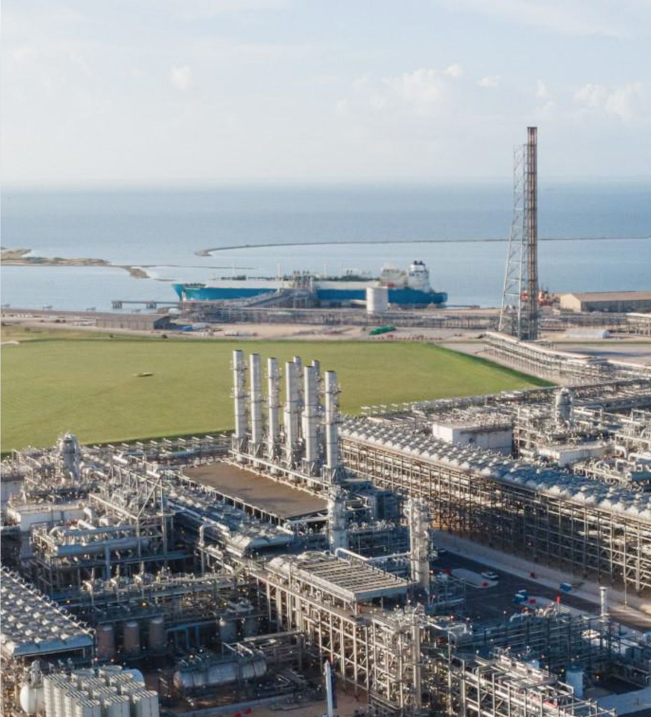 Aerial view of Corpus Christi Liquefied Natural Gas facility.