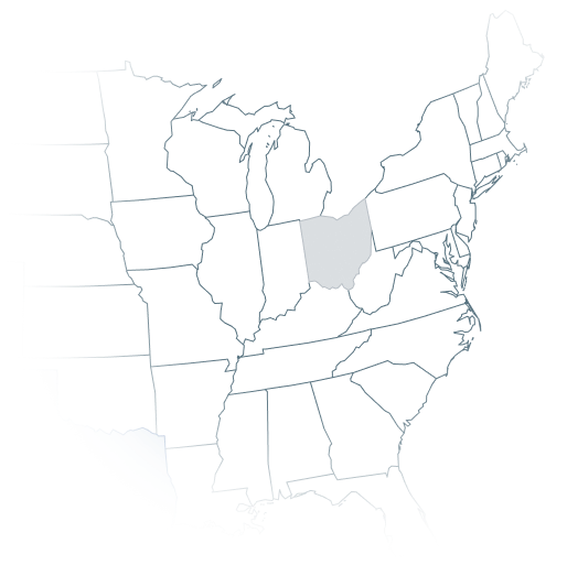 Map of the Northeast U.S. highlighting Ohio