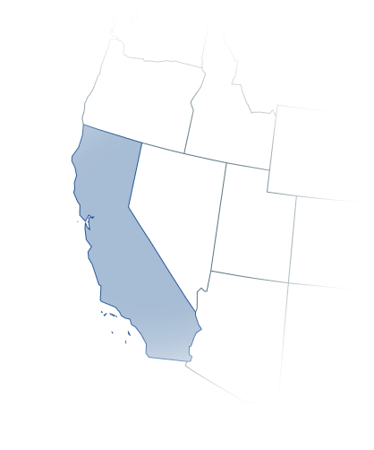 Map of the Western U.S. highlighting California